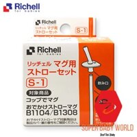 Bộ hai ống hút thay thế cho cốc tập uống 3 giai đoạn Richell S-1 RC93794