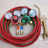 Bộ Hàn Hơi Gió Đá Đầy Đủ gồm Hàn Hơi Oxy Gas - Kèm 10m Dây Hơi Đôi 6.5, Đồng Hồ Oxy Gas, Van Chống Cháy, Mỏ Hàn Hơi