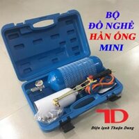 Bộ hàn hơi, hàn gió đá mini màu xanh và Tấm chống cháy nỉ cacbon đã được oxy hóa - Điện Lạnh Thuận Dung - Bộ hàn gió đá