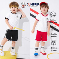 Bộ Hè Cho Bé, Bộ Cotton Cộc Tay Mềm Mát Hình Huy Hiệu Gấu Đáng Yêu b7