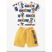 Bộ hè cho bé trai Little Maven ⚡ CAO CẤP ⚡ Bộ quần áo cotton bé trai mùa hè siêu thoáng, họa tiết mickey và cá sấu