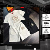 Bộ Hè Cộc Xốp Vân Nổi BH64 Bộ Quần Áo Tay Ngắn Dáng Rộng Thời Trang Phối Dây Rút Thời Trang Unisex Trend Cháy Phố