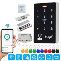 Bộ hệ thống kiểm soát truy cập cửa Wifi Tuya Bộ điều khiển bàn phím RFID chống nước Ứng dụng mở khóa từ xa, Khóa tấn công từ tính bằng điện