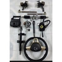 Bộ Hệ thống lái vô lăng xe 4 bánh đầy đủ,mai ơ tim ốc đo vuông 7cm,chéo 10cm,dùng chế xe 4 bánh lái vô lăng