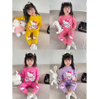 Bộ hello kitty cho bé mùa thu đông chất cotton phom nhỡ 10-39kg