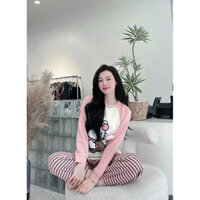 Bộ Hello Kitty Phối Quần Kẻ Mã OC23