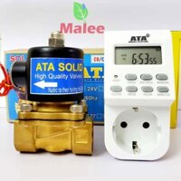 Bộ hẹn giờ tưới cây tự động ATA TĐ-02 bảo hành 2 năm siêu bền bỉ đồng hồ điện tử LCD chính xác từng giây đóng mở van