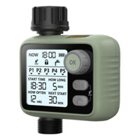 Bộ hẹn giờ tưới cây tự động HCT-372: cảm biến mưa, 5 chương trình, chống nước, tiết kiệm pin.