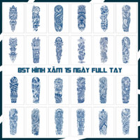 Bộ hình xăm full tay chất - hình xăm dán full tay đẹp - hình xăm 15 ngày full tay hot trending