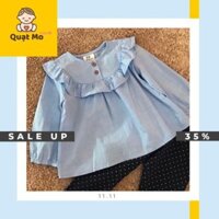 Bộ H.M áo thô xanh quần chấm bi bé gái (12M - 6 tuổi) M1663 hàng xuất Âu Mỹ