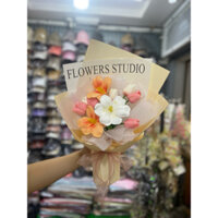 BÓ HOA 10B TULIP CAO CẤP TẶNG THIỆP, CHỮ (GIẤY XỐP HÀN KO NHĂN) ( HÌNH ẢNH THẬT CỦA SHOP )