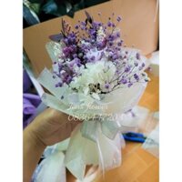 bó hoa baby khô phối hoa hồng ướp thuỷ