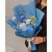 BÓ HOA _ BÓ HOA TONE XANH lụa cao cấp LÀM QUÀ TẶNG giấy gói các màu kèm túi giá rẻ thương hiệu 85florist