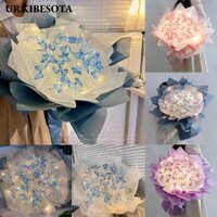 Bó hoa bướm URKIBESOTA, Hoa bướm DIY thủ công, Quà tặng có dây đèn Bướm nhiều màu Hoa tự làm Ngày lễ tình nhân