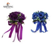 Bó hoa cưới Phù dâu Bó hoa Quà tặng giả Bó hoa cô dâu Hoa hồng nhân tạo cho sân vườn Đám cưới Prom