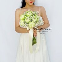 Bó hoa cưới sen trắng, hoa sen hoa cưới cầm tay cô dâu phụ kiện chụp hình cưới giá tốt