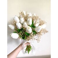 BÓ HOA CƯỚI TULIP CẦM TAY CÔ DÂU (Tặng Kèm Hoa Cài Áo Chú Rể) CHỤP ẢNH, ĐÁM CƯỚI