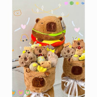 Bó hoa gấu bông Capybara dễ thương kèm túi quà