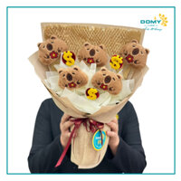 BÓ HOA GẤU BÔNG CAPYBARA TONE NÂU