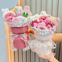 Bó Hoa Gấu Bông Kèm Hộp, Thiệp, Đèn Labubu, Cinnamoroll tặng 20/10, 8/3, Sinh nhật