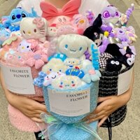 Bó Hoa Gấu Bông Loopy, Kitty, Stitch, Cinnamoroll, Kuromi, Kirby, Sulley