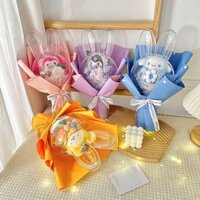 Bó hoa gấu bông mika trong suốt. (tặng túi và thiệp)set quà 8/3 .tặng sinh nhật. valentine