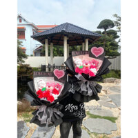 Bó Hoa Gấu Bông Tặng Kèm Túi Xách
