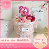 Bó hoa gấu Hải Ly Loopy đáng yêu (Tặng kèm túi thiệp đèn) Quà tặng sinh nhật, cácc dịp lễ Thú bông, gấu bông