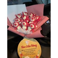 👉Bó hoa gấu lotso nhân vật hoạt hình gấu dâu 10 gấu
