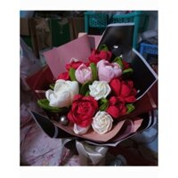 Bó hoa giấy NHÚN _ Hoa tặng _ 12 hoa