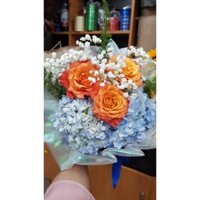 bó hoa hồng cẩm tú cầu