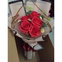 Bó hoa hồng giấy 5 bông nhún
