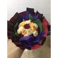 Bó Hoa Hồng Giấy Nhún Ý nhiều màu | Rosa Flowers