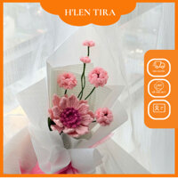 Bó hoa hồng handmade H’Len Tira - hoa len trang trí