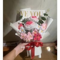 BÓ HOA HỒNG LEN - HOA HỒNG MIX LƯU LY-