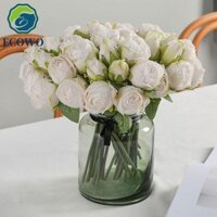 Bó hoa hồng nhân tạo AQUAGEM, Hoa hồng lụa thủ công cảm ứng thực sự, Nhựa sáng tạo Cây giả thanh lịch Quà tặng ngày lễ tình nhân