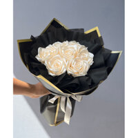 Bó hoa hồng ruy băng lụa ( có nhiều màu khác)