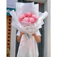 Bó hoa hồng ruy băng mix baby khô