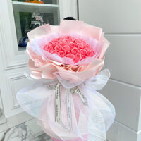 Bó Hoa Hồng Sáp Thơm Cao Cấp - Bó Hoa Hồng dáng dài Tặng Kèm Thiệp