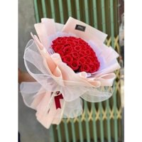 Bó hoa hồng sáp thơm kèm Toper và thiệp handmade ( ship hoả tốc)