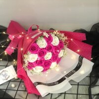 Bó hoa hồng shap 20b kèm đèn led