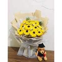 bó hoa hướng dương, chụp ảnh kỉ yếu, lễ tốt nghiệp