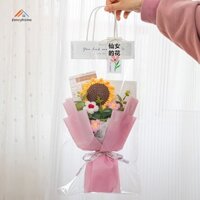 Bó Hoa Hướng Dương Đan Len Thủ Công Đơn Giản Sáng Tạo Làm Quà Tặng Ngày Của Cha