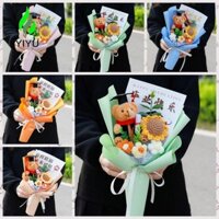 Bó hoa hướng dương gấu tốt nghiệp YIYU Tiệc sinh nhật sáng tạo sang trọng