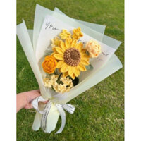 bó hoa hướng dương hoa hồng và hoa lưu ly