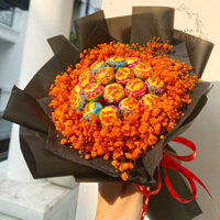 Bó hoa kẹo mút hoa khô, bó hoa sinh nhật, quà tặng-M62