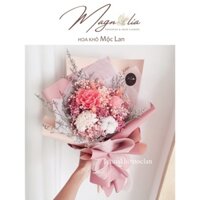 Bó hoa khô bất tử tông màu Soft Pink siêu Vintage