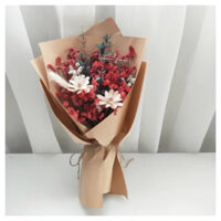 Bó Hoa Khô Bó Hoa Thủy Tinh Khô Kết Hợp Hoa Cúc Handmade Làm Quà Tặng Xinh Xắn