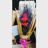 Bó Hoa khô Lavender nhập khẩu Pháp. Phối  Hoa Hồng Vĩnh Cửu.