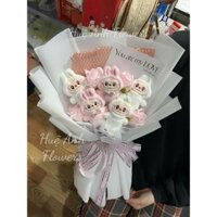 BÓ HOA LABUBU NGUYÊN CON MIX SÁP PHẤN TẶNG THIỆP 55-60cm